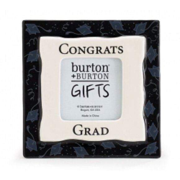 Ceramic Congrats Graduation Frame - Cream & Black - Picture 1 of 1